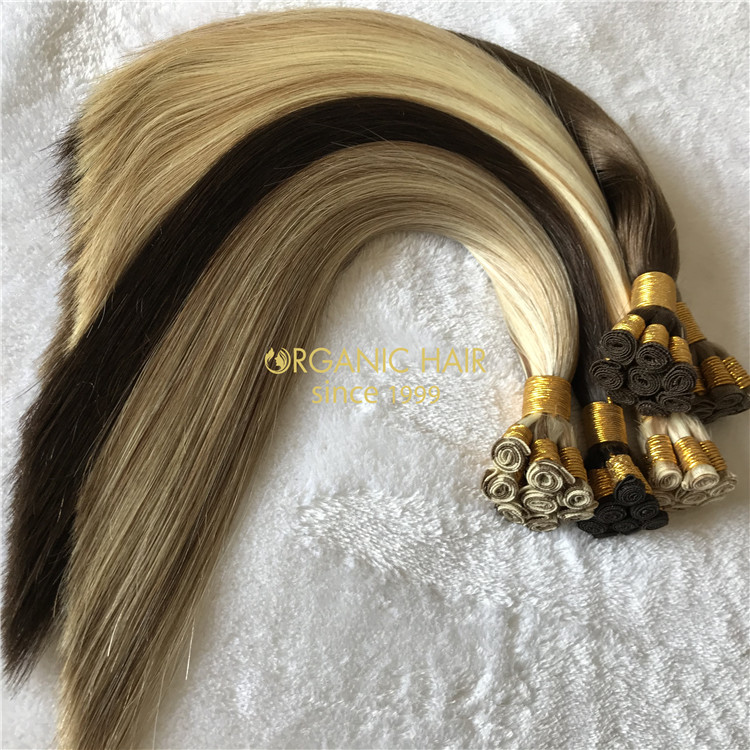 Human full cuticle hair hand tied wefts hot sales X231